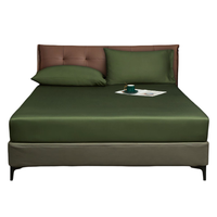 Prześcieradło satynowe z gumką 180x200 cm zielone mikrofibra bambusowa