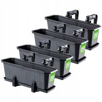 KADAX 4x Skrzynka Balkonowa 40cm Doniczka Uchwyty