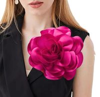 BROSZKA PRZYPINKA RÓŻA Fuksja DUŻA KWIAT ELEGANCKA A DO MARYNARKI 20 CM