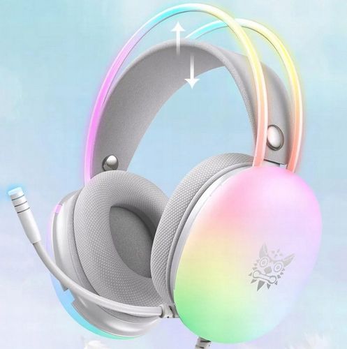 SŁUCHAWKI GAMINGOWE NAUSZNE Z MIKROFONEM RGB PRZEWODOWE ONIKUMA X25 PC USB na Arena.pl