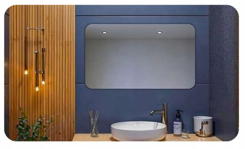 LUSTRO 100x90 cm ZAOKRĄGLONE ROGI BEZ OŚWIETLENIA ŁAZIENKOWE BEZ RAMY na Arena.pl