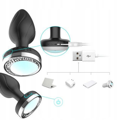 ŚWIECĄCY WIBRUJĄCY KOREK ANALNY PILOTEM, ANAL PLUG na Arena.pl