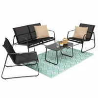 Zestaw mebli ogrodowych Sofa-Set metal szary 4 elementy