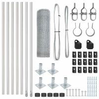 Ogrodzenie z słupkami Srebrny 0.4 x 10 m Stal pokryta PCV