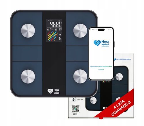 WAGA ŁAZIENKOWA ANALITYCZNA ELEKTRONICZNA BMI TŁUSZCZ TĘTNO APLIKACJA na Arena.pl