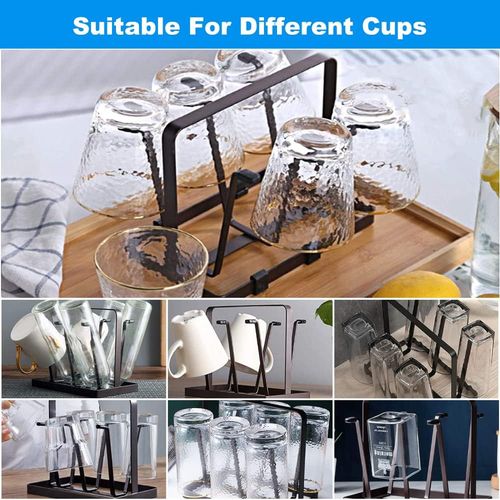 Ociekacz Stojak do Suszenia Kubków Butelek Metalowy Brązowy 12.5x20x16.7 na Arena.pl