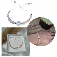 Bransoletka Damska Prezent dla Przyszłej Mamy narodziny dziecka Kwarc Róż