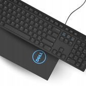 DELL PRO series| Cicha biurowa klawiatura USB 1,8m | CZARNA SLIM REGULOWANA