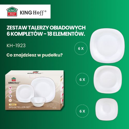 komplet obiadowy topaz dla 6 osób 18 elem. kinghoff kh-1923 na Arena.pl