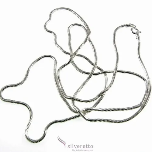 Długi srebrny łańcuszek żmijka okrągła snake 70 cm na Arena.pl