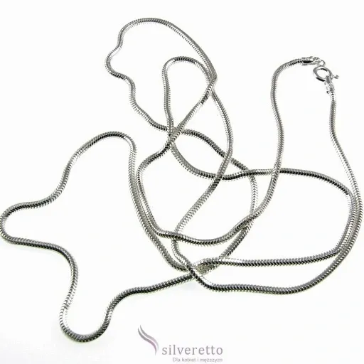 Długi srebrny łańcuszek żmijka okrągła snake 70 cm zdjęcie 4