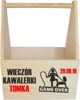 drewniane NOSIDŁO NA PIWO skrzynka prezent kawalerskie nadruk
