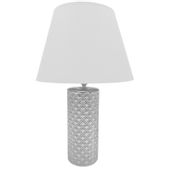 LAMPKA NOCNA SREBRNA NOWOCZESNA LAMPKA STOŁOWA GLAMOUR LAMPA BIURKOWA