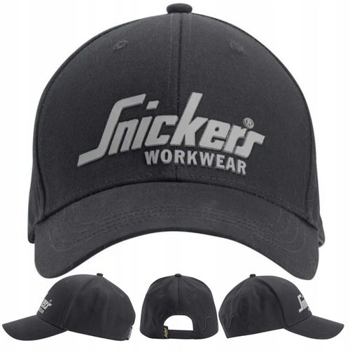 Czapka z daszkiem męska do pracy bejsbolówka Snickers 9041 truckerka czarna na Arena.pl
