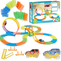 Tor Samochodowy Wyścigowy Kolejka Duży Puzzle Klocki Zestaw  2x Autko