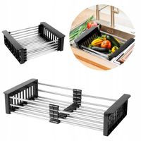 Ociekacz NA ZLEW ROZSUWANY kuchenny NA WARZYWA teleskopowy NIERDZEWNY ALU