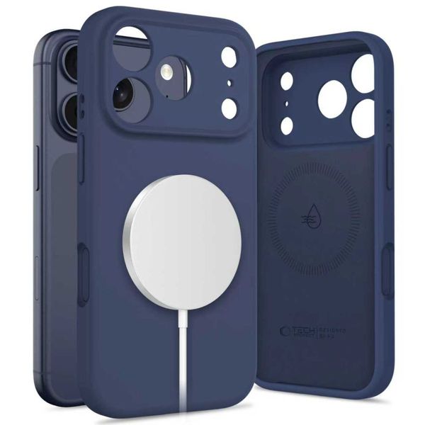 tech-protect silicone magsafe iphone 17 pro deep blue zdjęcie 1