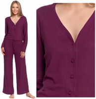 Piżama Damska z Długim Rękawem i Szerokimi Spodniami Rozpinana MORAJ - S