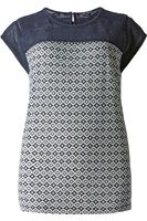 M&amp;S Bluzka Geometryczne Wzory, Koronka - 42 / XL