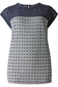 M&amp;S Bluzka Geometryczne Wzory, Koronka - 42 / XL