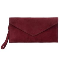 VERA PELLE torebka damska zamszowa kopertówka listonoszka V646 c.bordowa