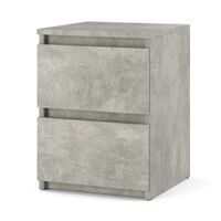 Szafka Nocna 2 Szuflady Stolik Nakastlik Do Sypialni Nowoczesny Beton Jasny
