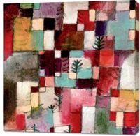 Obraz 100x100cm Red Green, Paul Klee Vintage do Salonu
