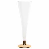 Kieliszki do szampana plastikowe chromowane złote, 120 ml
