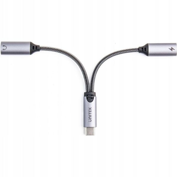 Adapter, przejściówka Unitek, USB-C na 1x port USB-C audio, 1x USB-C 18W PD zdjęcie 3