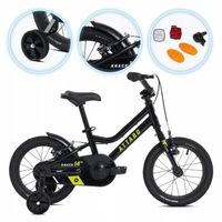 Rower dziecięcy ATTABO KNACK 14" czarny lekki boczne kółka aluminiowa rama