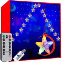 Lampki Choinkowe LED Kurtyna Sople Zewnętrzne Girlanda Świetlna USB + Pilot