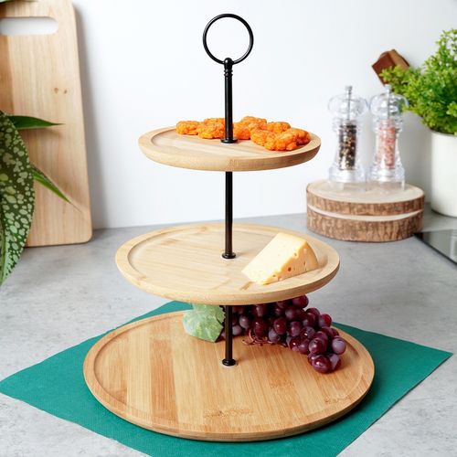 Patera bambusowa 3-piętrowa 34 cm na Arena.pl