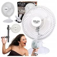 WENTYLATOR BIURKOWY 2w1 PODSTAWA + KLIPS 30W 230V 150mm AD7317 ADLER