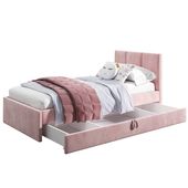 Łóżko młodzieżowe 120x200 Basic Niko, Różowy, Szuflada