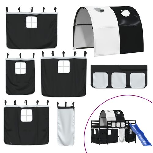 Dziecięce łóżko na antresoli, z tunelem, biało-czarne, 80x200cm na Arena.pl