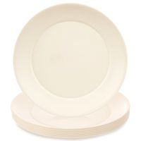 Talerze obiadowe płytkie plastikowe kremowe SANDY 23,5 cm 6 szt.