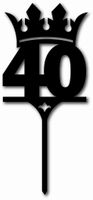 Topper na tort - cyfra 40 z koroną