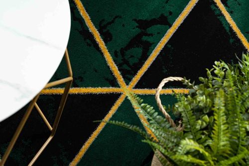 RUG/LU/ESTEMA/MARBLETRIANGLES/BOTTLEGREEN+GOLD/140x190 na Arena.pl