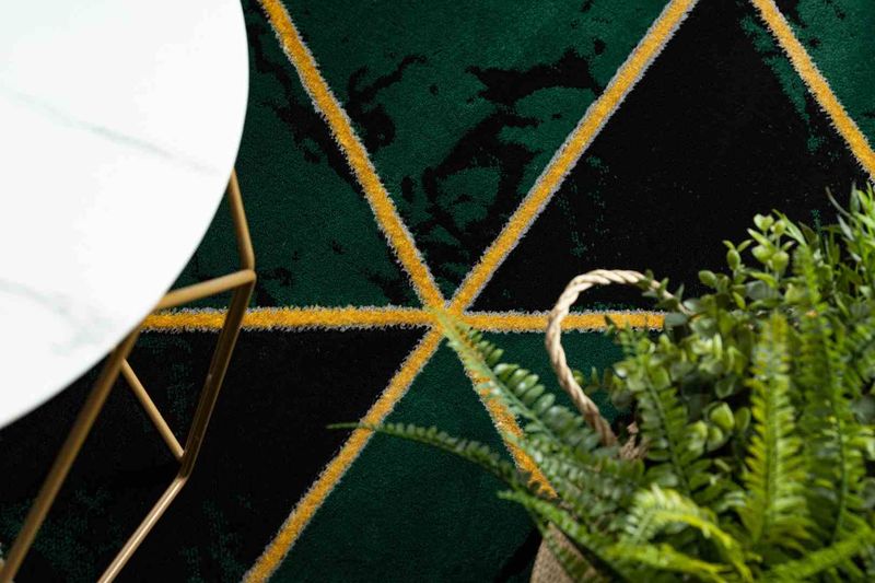 RUG/LU/ESTEMA/MARBLETRIANGLES/BOTTLEGREEN+GOLD/140x190 zdjęcie 3