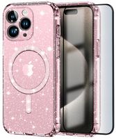 Etui do Apple iPhone 15 Pro Max BROKATOWE do MagSafe CLEAR CASE SHINE Szkło