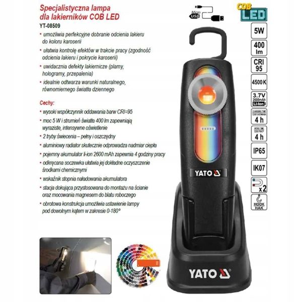 LAMPA DO DOBIERANIA KOLORÓW YATO zdjęcie 10
