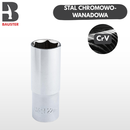 NASADKA SZEŚCIOKĄTNA 17 MM 78 MM 1/2" ZE STALI CHROMOWO-WANADOWEJ na Arena.pl