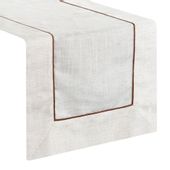 Bieżnik dekoracyjny NATU-9 40x180 naturalny z brązową lamówką