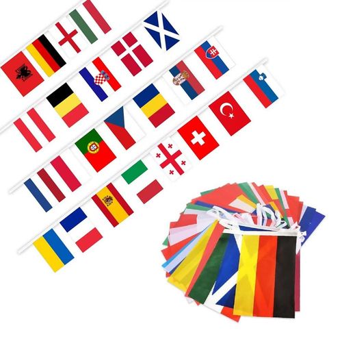 Girlanda z flagami Euro 2024 24 flagi 45x30 cm 14 m do dekoracji na Arena.pl