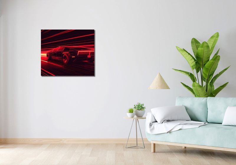 Obraz 70x60cm Prędkość w Czerwonym Neonie zdjęcie 2