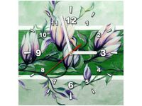 30X30CM ZEGAR SŁODYCZ MAGNOLII ZIELENI OBRAZ DREWNO