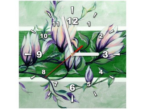 30X30CM ZEGAR SŁODYCZ MAGNOLII ZIELENI OBRAZ DREWNO na Arena.pl