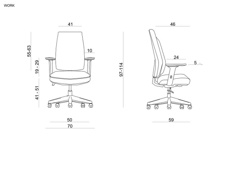 Fotel obrotowy, ergonomiczny, Work, deepred zdjęcie 3