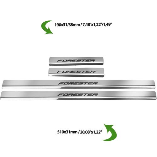 Listwa progowa SUBARU doESTER MK4 SJ Stal nierdzewna 304 połysk z czarnymi na Arena.pl