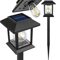 Lampa solarna wbijana ogrodowa wodoodporna czujnik zmierzchu latarnia